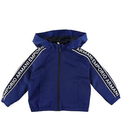 Emporio Armani Sommerjakke - Blå/Navy m. Logostribe Emporio Armani Sommerjakke - Blå/Navy m. Logostribe