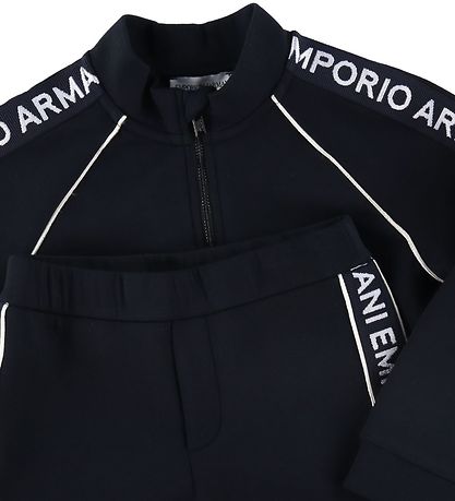 Emporio Armani Cardigan/Bukser - Navy m. Logostribe Emporio Armani Cardigan/Bukser - Navy m. Logostribe