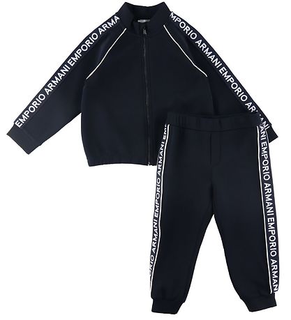 Emporio Armani Cardigan/Bukser - Navy m. Logostribe Emporio Armani Cardigan/Bukser - Navy m. Logostribe