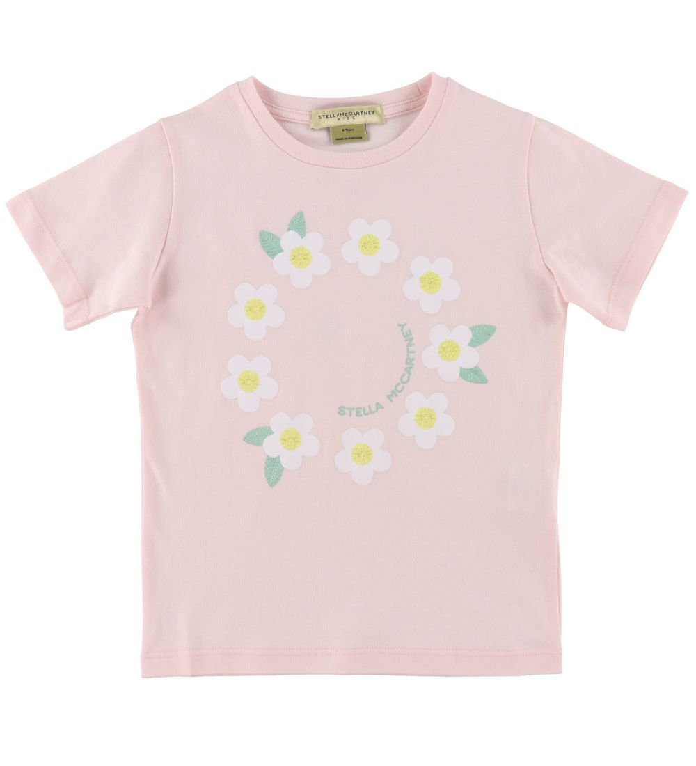 Stella McCartney Kids T-Shirt - Rosa m. Blumen - Stella McCartney Kids - 8 Jahre (128) - T-Shirts