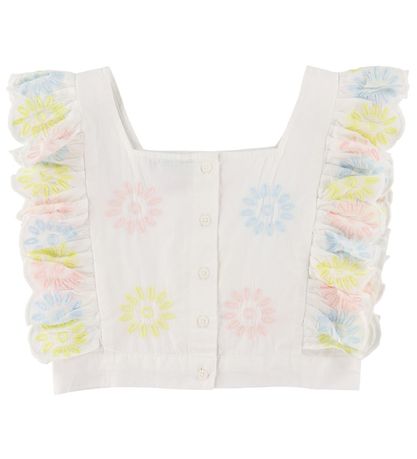 Stella McCartney Kids Topp - Beskurna - Vit/Pastel m. Blommor