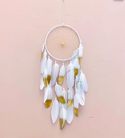 MillaVanilla Drømmefanger - Ophæng m. Fjer - Hvid/Guld MillaVanilla Drømmefanger - Ophæng m. Fjer - Hvid/Guld