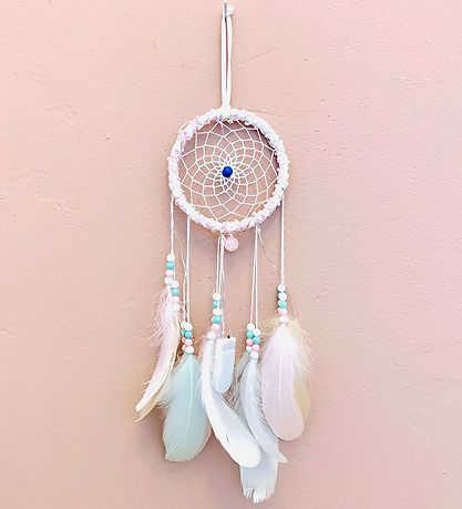 MillaVanilla Drømmefanger - Ophæng m. Fjer/Perler/LED - Past