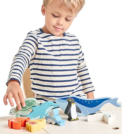 Tender Leaf Wooden Toy - Sea animals - Multicolour