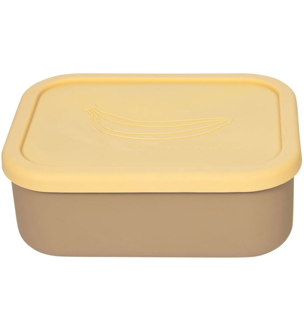 OYOY Broodtrommel - Yummy+ - Large - 1.3 L - Camel/Yellow - OYOY - OneSize - Broodtrommels