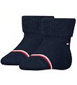 Tommy Hilfiger Strømper - 2-pak - Navy m. Logo Tommy Hilfiger Strømper - 2-pak - Navy m. Logo