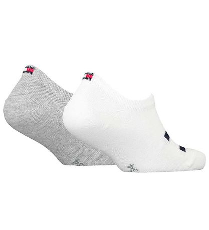 Tommy Hilfiger Strømper - 2-pak - Footies - Hvid/Grå