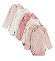 Petit Bateau Body l/æ - 5-pak - Lyserød/Hvid