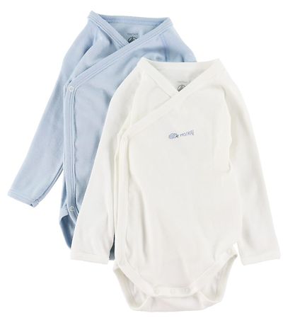 Petit Bateau Body l/æ - 5-pak - Blå/Hvid Petit Bateau Body l/æ - 5-pak - Blå/Hvid