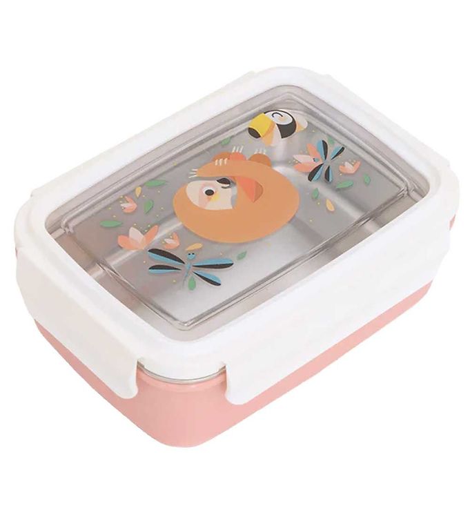 Petit Monkey Bento Madkasse - Sloth & Dragon Flies - Melba Pink