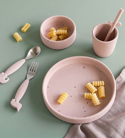 Done By Deer Spisesæt - Silikone - 3 dele - Confetti Powder Done By Deer Spisesæt - Silikone - 3 dele - Confetti Powder