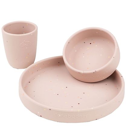 Done By Deer Spisesæt - Silikone - 3 dele - Confetti Powder Done By Deer Spisesæt - Silikone - 3 dele - Confetti Powder
