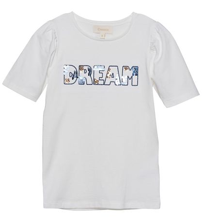 Creamie T-shirt - Cloud m. Pailletter Creamie T-shirt - Cloud m. Pailletter