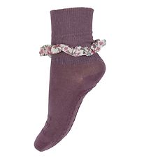 GoBabyGo Skridsikre Strømper - Bamboo/Liberty - Misty Plum GoBabyGo Skridsikre Strømper - Bamboo/Liberty - Misty Plum