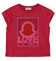Moncler T-shirt - Fuchsia w. Logo Moncler T-shirt - Fuchsia w. Logo