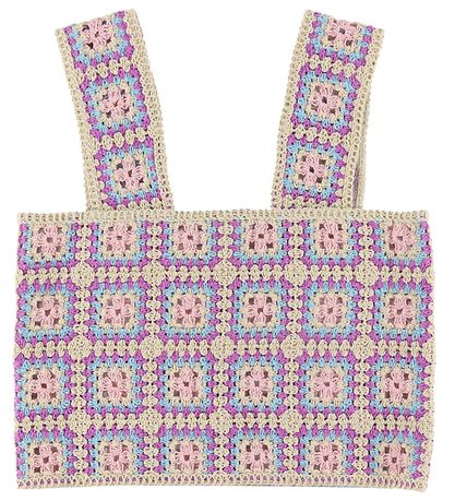 Stella McCartney Kids Top - Cropped - Hæklet - Sand/Lilla/Blå/Ro