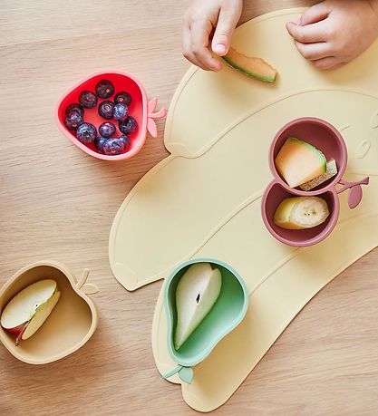 OYOY Snackskåle - 2-pak - Silikone - Lemon & Pear - Yellow/Green