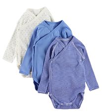 Petit Bateau Body l/æ - 3-pak - Blå/Hvid Petit Bateau Body l/æ - 3-pak - Blå/Hvid