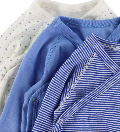 Petit Bateau Body l/æ - 3-pak - Blå/Hvid Petit Bateau Body l/æ - 3-pak - Blå/Hvid