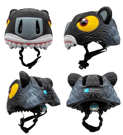 Crazy Safety Cykelhjelm m. Lys - Panther - Sort Crazy Safety Cykelhjelm m. Lys - Panther - Sort