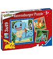 Ravensburger Puslespil - 3x49 Brikker - Pokémon