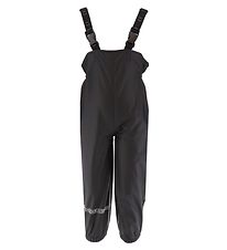 Mikk-Line Rain Pants w. Suspenders - PU - Black