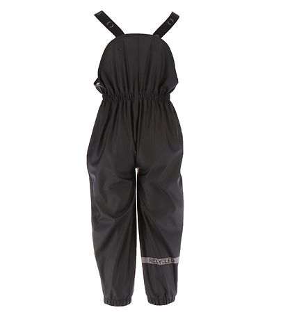 Mikk-Line Regnbukser m. Seler - PU - Sort