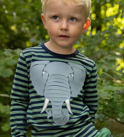 DYR-Cph Bluse - DYRRoar - Dark Navy/Grey Moss m. Elefant