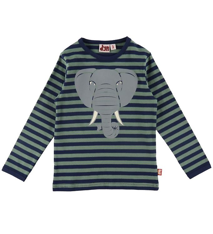 DYR-Cph Bluse - DYRRoar - Dark Navy/Grey Moss m. Elefant