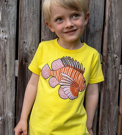 DYR-Cph T-Shirt - DYRGrowl - Bright Yellow m. Dragefisk