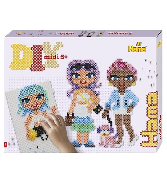 Hama Midi Perlesæt - 4000 stk. - Smarte Piger