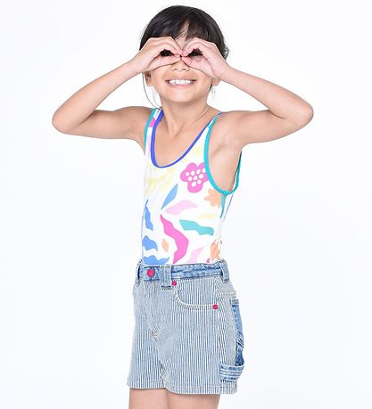 Little Marc Jacobs Denimshorts - Blå/Hvidstribet m. Pink