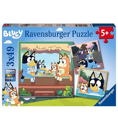 Ravensburger Puslespil - 3x49 Brikker - Bluey Ravensburger Puslespil - 3x49 Brikker - Bluey