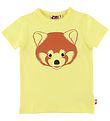 DYR-Cph T-Shirt - DYRGrowl - Pale Yellow m. Rød Panda