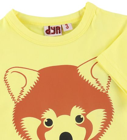 DYR-Cph T-Shirt - DYRGrowl - Pale Yellow m. Rød Panda