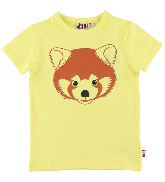 DYR-Cph T-Shirt - DYRGrowl - Pale Yellow m. Rød Panda