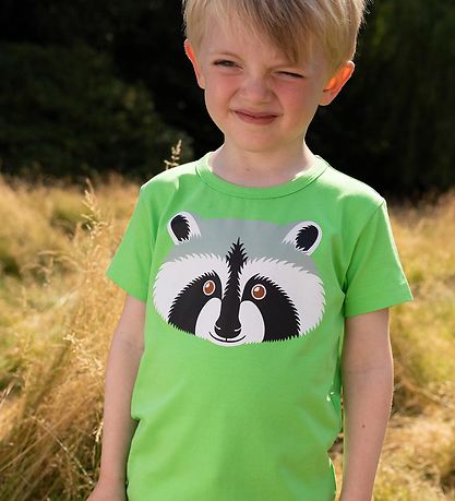 DYR-Cph T-Shirt - DYRGrowl - Bright Green m. Vaskebjørn