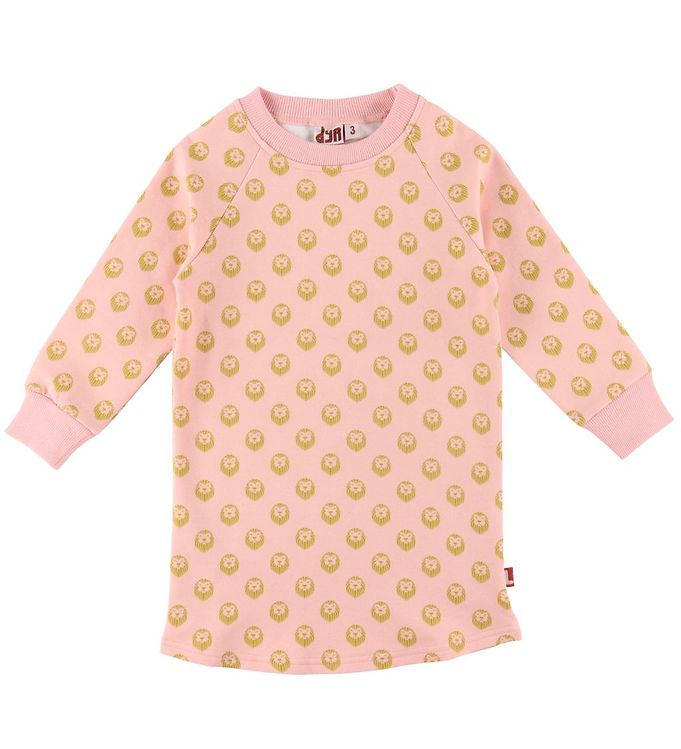 DYR-Cph Sweatkjole - DYRFurry - Soft Pink m. Mini Løver
