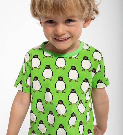 DYR-Cph T-Shirt - DYRGrowl - Bright Green m. Pingviner