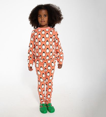 DYR-Cph Leggings - DYRCheetah - Coral m. Pingviner