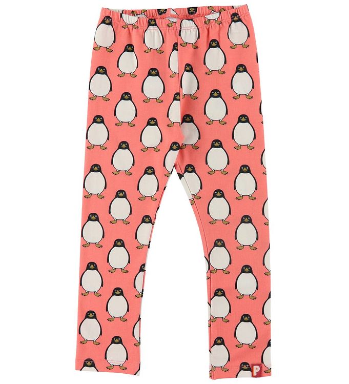 DYR-Cph Leggings - DYRCheetah - Coral m. Pingviner