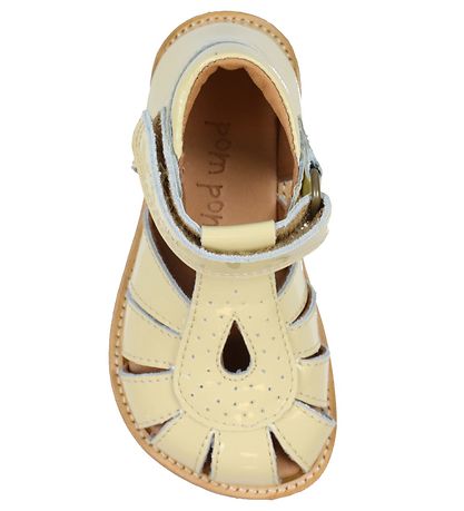 Pom Pom Sandalen - Abriebsohle - Light Yellow Lack