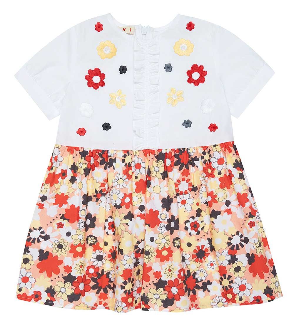 Marni Kleid - Weiß/Rosa m. Blumen - Marni - 2 Jahre (92) - Kleider