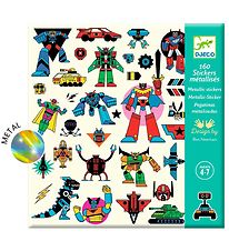 Djeco Klistermærker - Metallic - 160 stk. - Robots Djeco Klistermærker - Metallic - 160 stk. - Robots