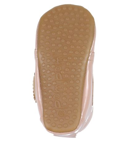 Pom Pom Hjemmesko - Velcro Scallops - Dusty Rose Patent