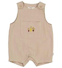 Wheat Sommerdragt - Elif Embroidery - Dark Sand m. Grøntsager Wheat Sommerdragt - Elif Embroidery - Dark Sand m. Grøntsager