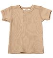 Joha T-shirt - Rib - Beige Joha T-shirt - Rib - Beige