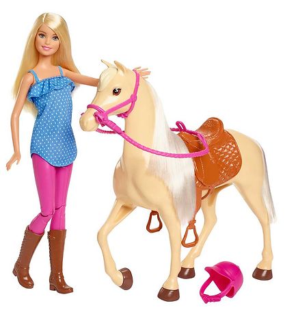 Barbie Dukkesæt -  Doll and Horse (Blonde)
