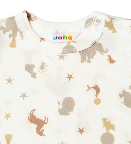 Joha Kjole - Hvid m. Print Joha Kjole - Hvid m. Print