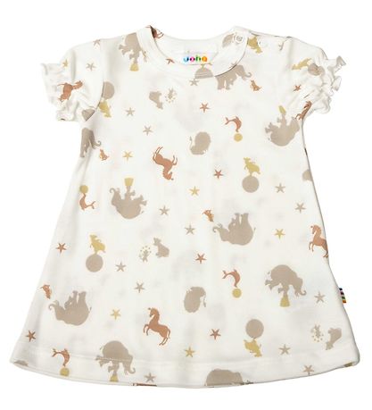Joha Kjole - Hvid m. Print Joha Kjole - Hvid m. Print